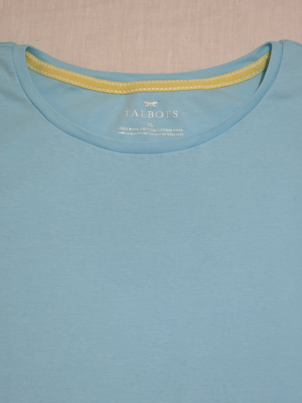Talbots Pima Crewneck Tee Light Blue - Picture 2 of 14